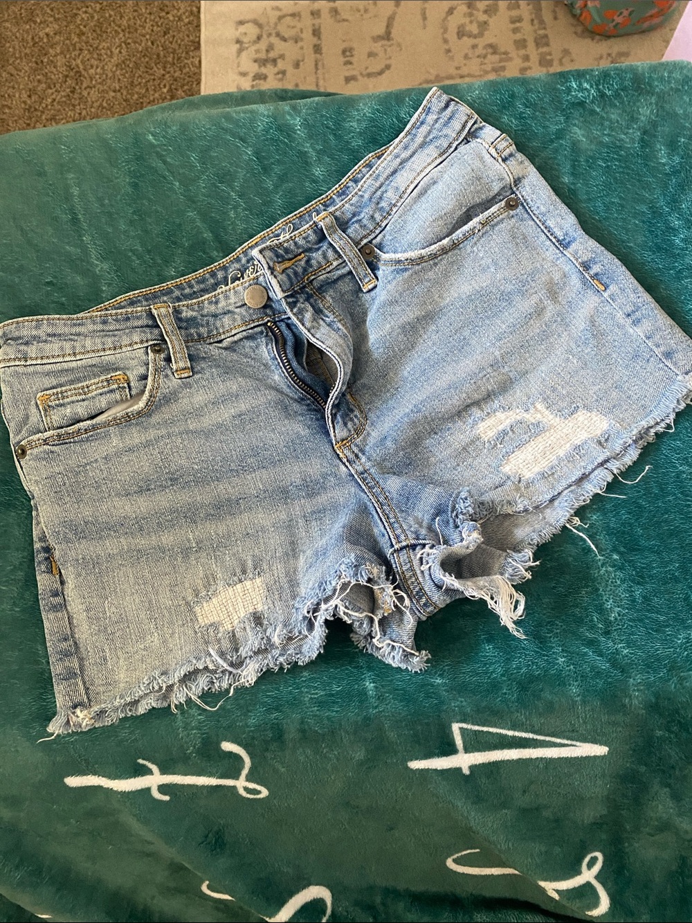 Universal Thread Light Blue Distressed Denim Shorts